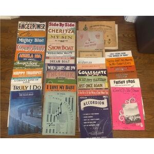 Vintage Sheet Music Collection – Assorted Colors